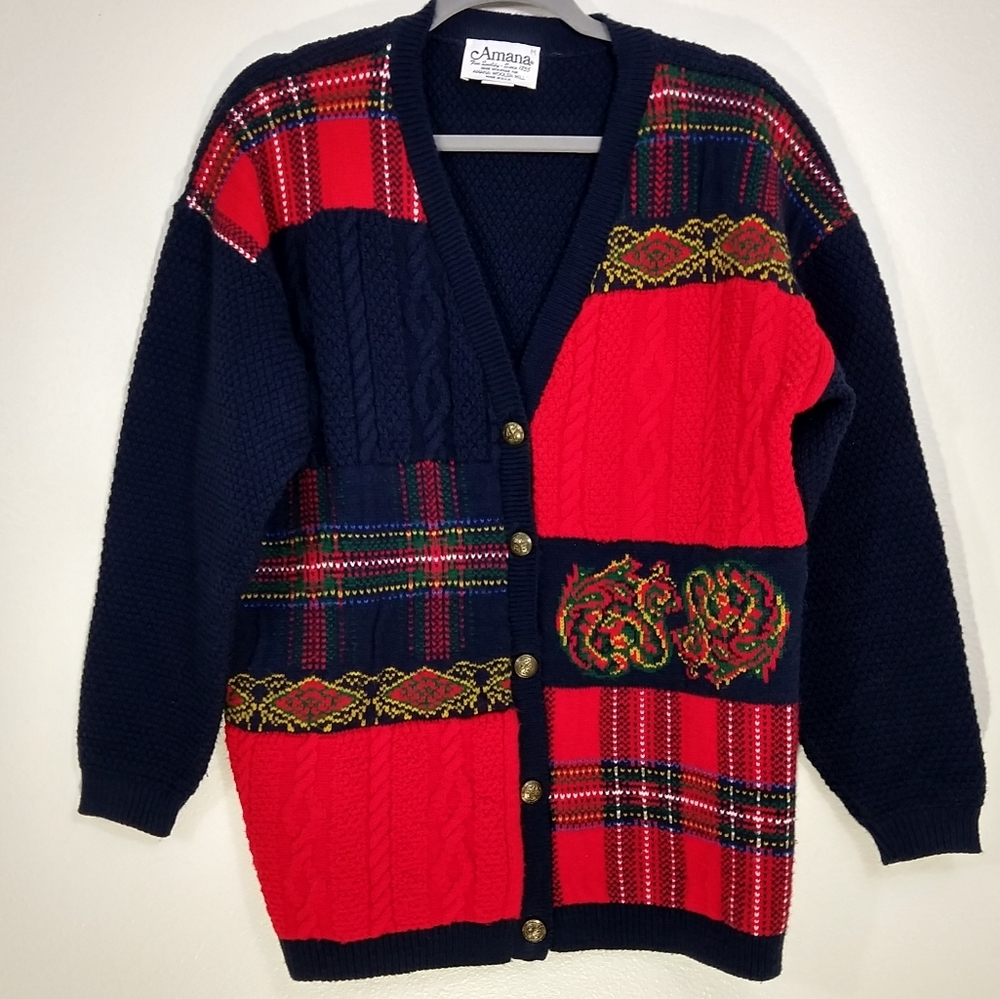 Amana vintage chunky knit sweater Sz M